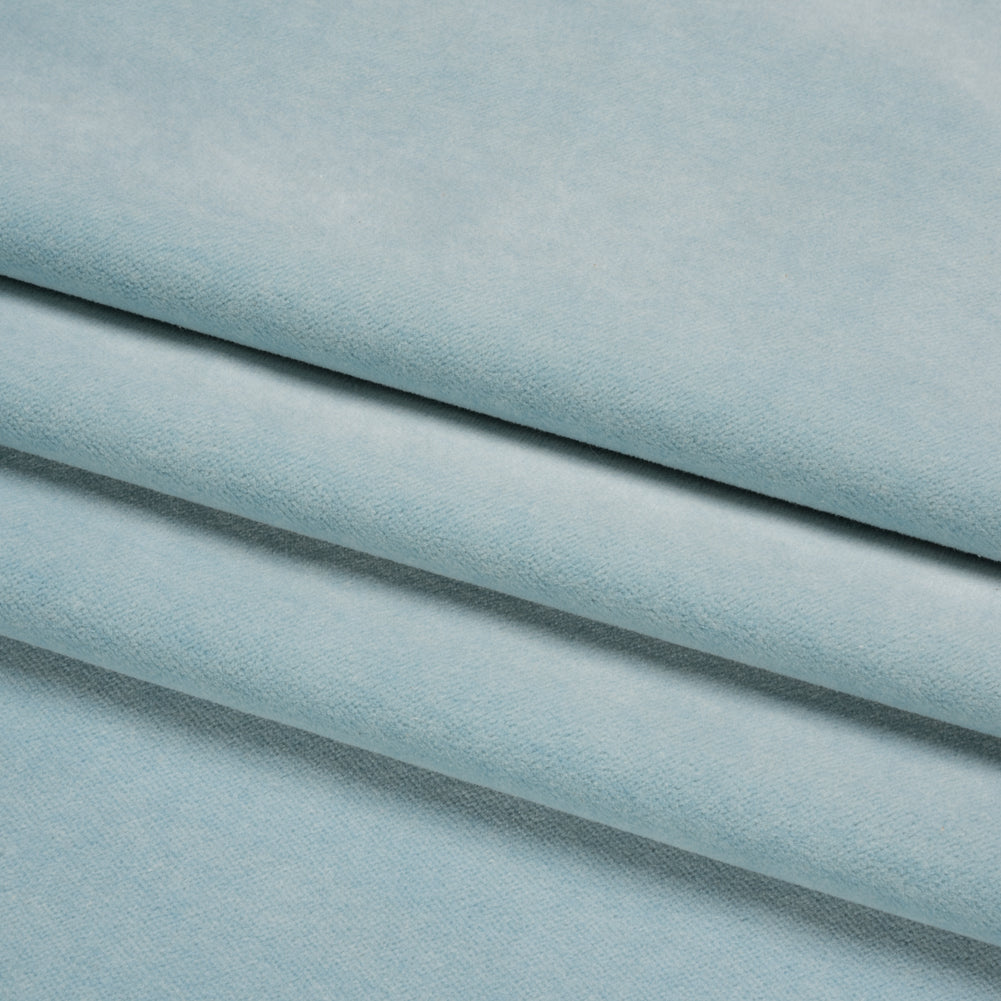 Cotton and Polyester Upholstery Velvet - Sky - Banton Collection Folded