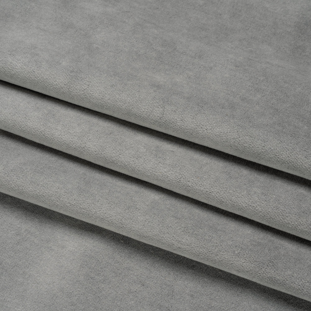 Cotton and Polyester Upholstery Velvet - Slate - Banton Collection Folded