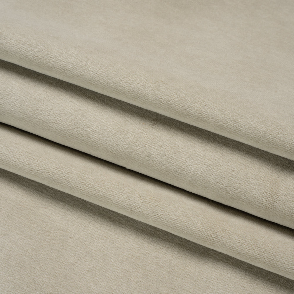 Cotton and Polyester Upholstery Velvet - Stone - Banton Collection Folded