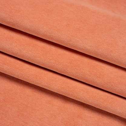 Cotton and Polyester Upholstery Velvet - Tangerine - Banton Collection Folded