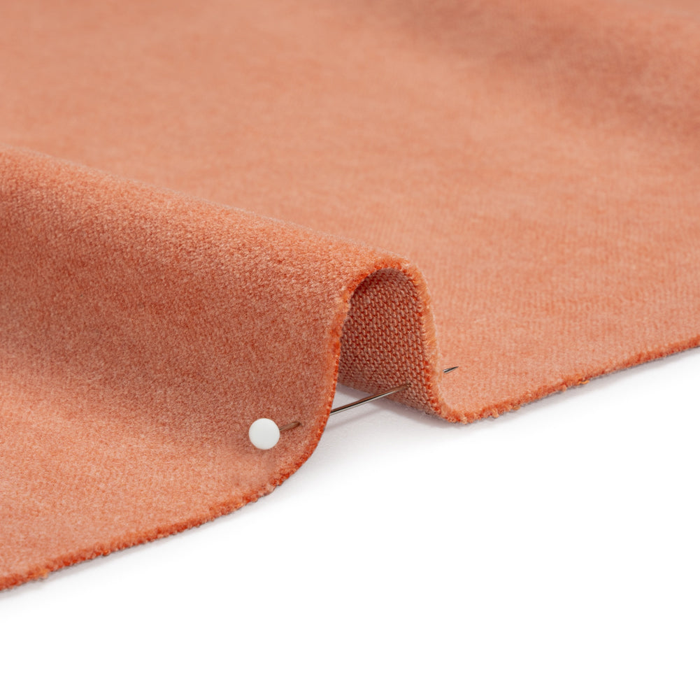 Cotton and Polyester Upholstery Velvet - Tangerine - Banton Collection Detail