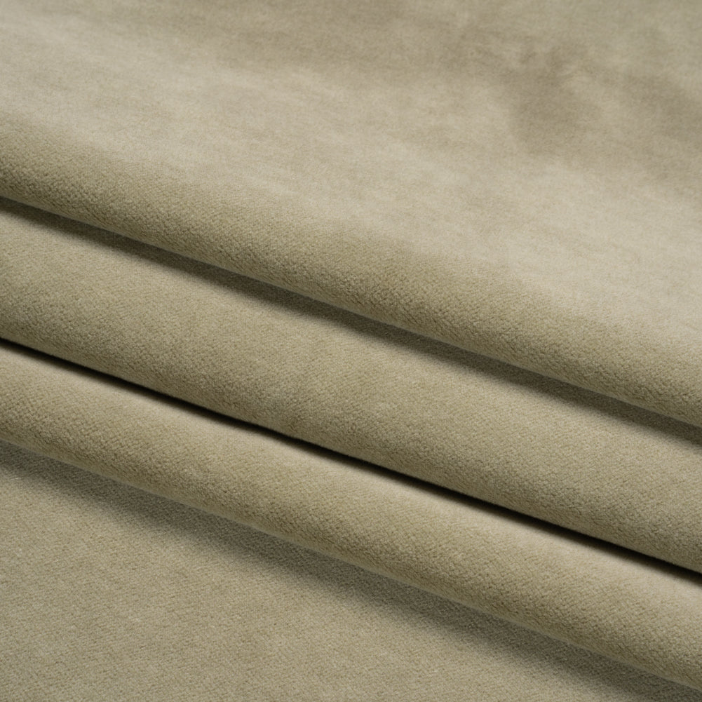 Cotton and Polyester Upholstery Velvet - Taupe - Banton Collection Folded