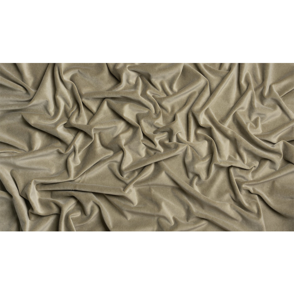 Cotton and Polyester Upholstery Velvet - Taupe - Banton Collection Full