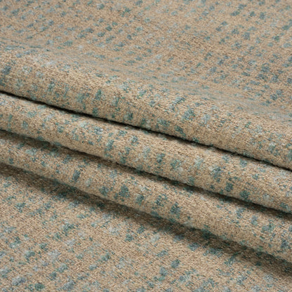 Tweedy Upholstery Boucle - Aqua - Torlea Collection Folded