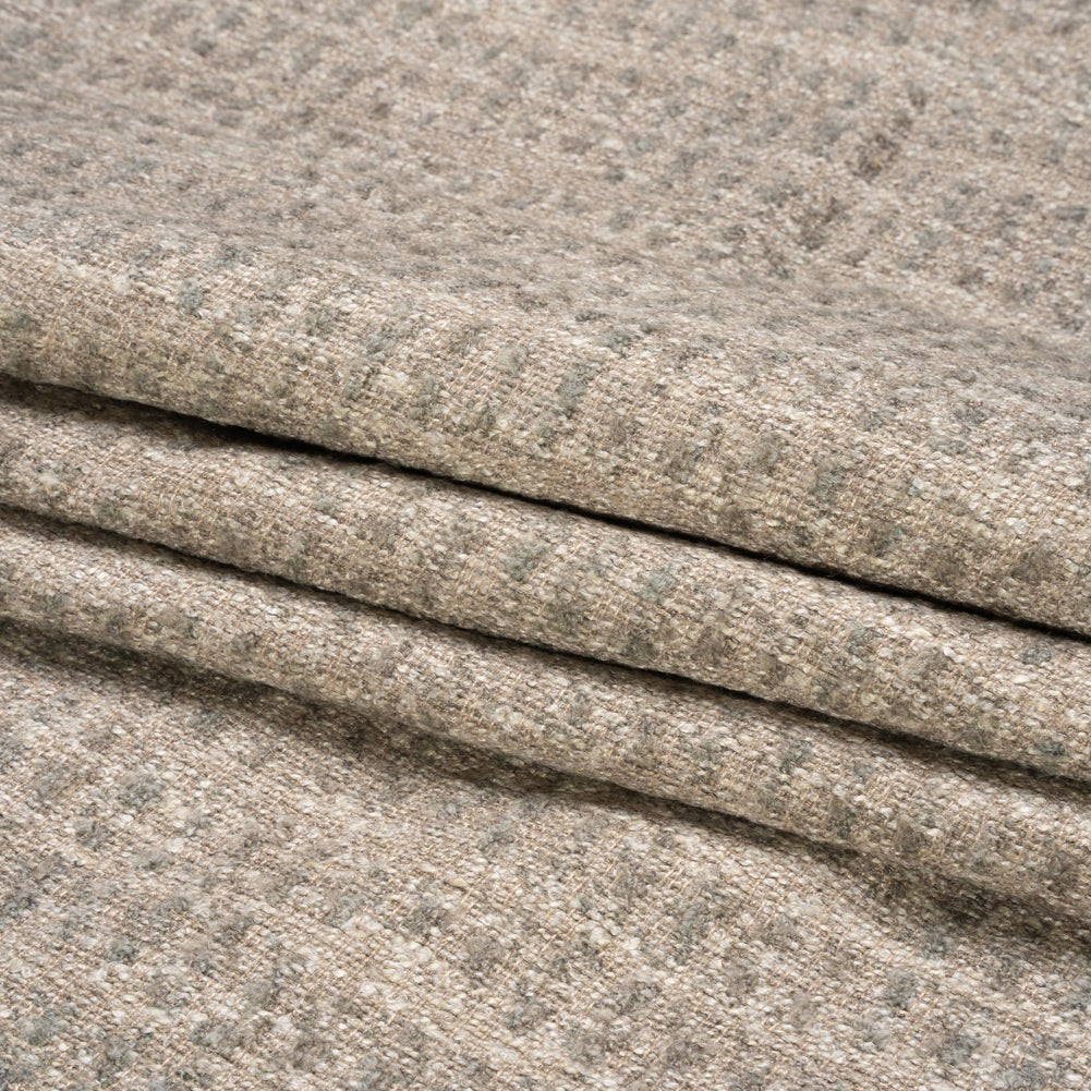 Tweedy Upholstery Boucle - Fog - Torlea Collection Folded