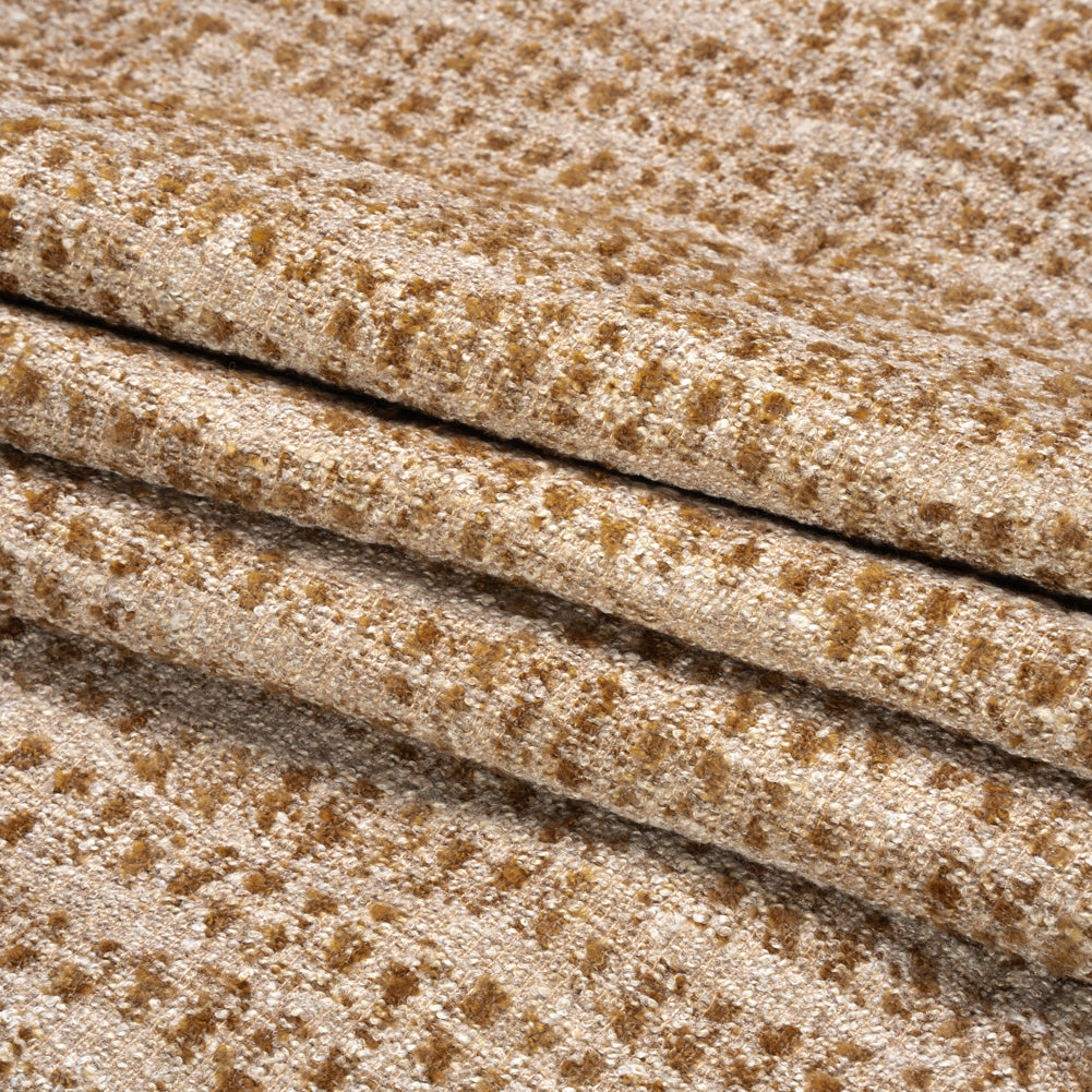 Tweedy Upholstery Boucle - Khaki - Torlea Collection Folded