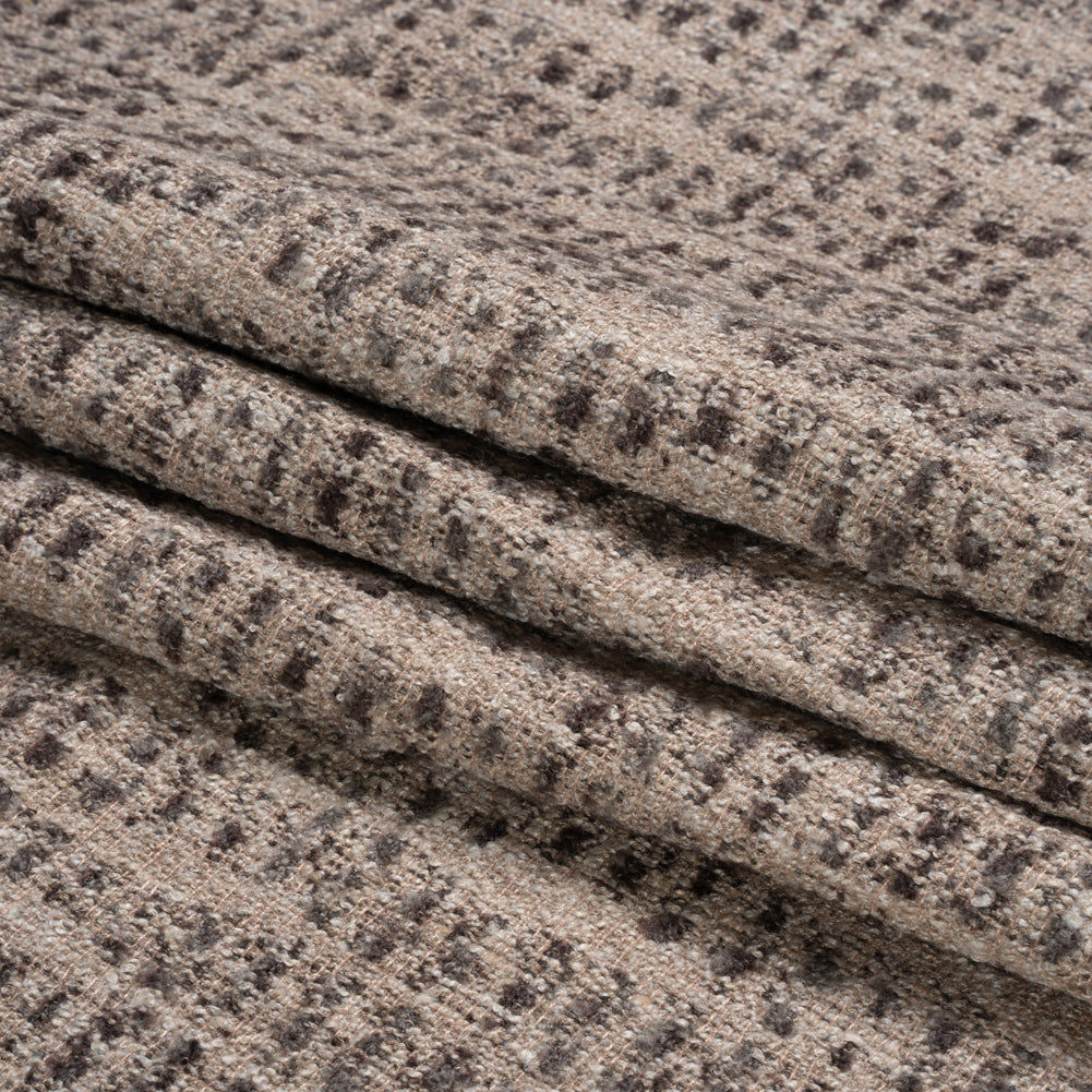 Tweedy Upholstery Boucle - Mocha - Torlea Collection Folded