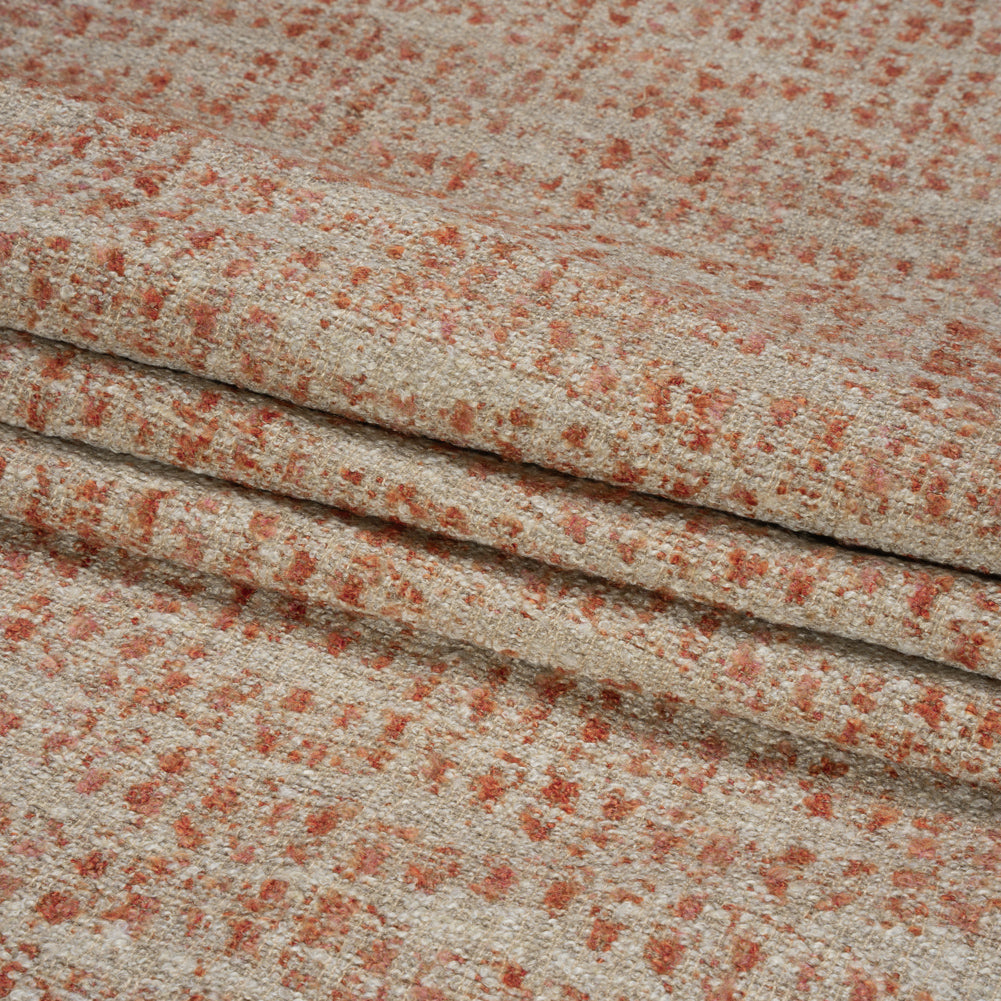 Tweedy Upholstery Boucle - Ruby - Torlea Collection Folded