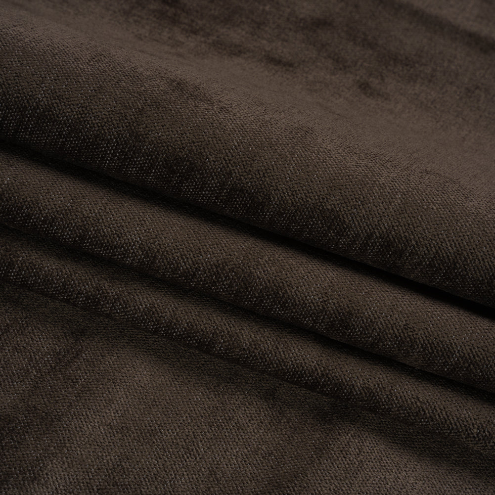 Upholstery Chenille with Latex Backing - Black Walnut - Tonnet Collection Folded