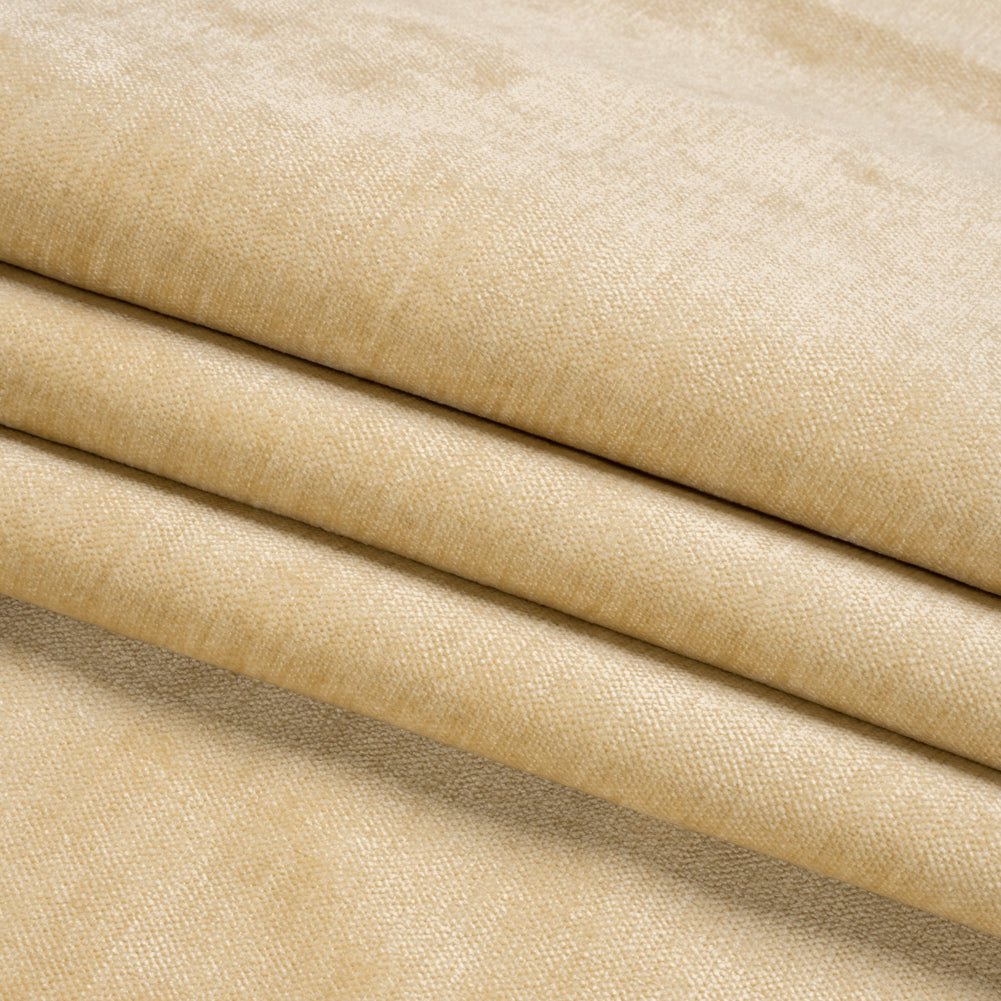 Upholstery Chenille with Latex Backing - Buttercream - Tonnet Collection Folded