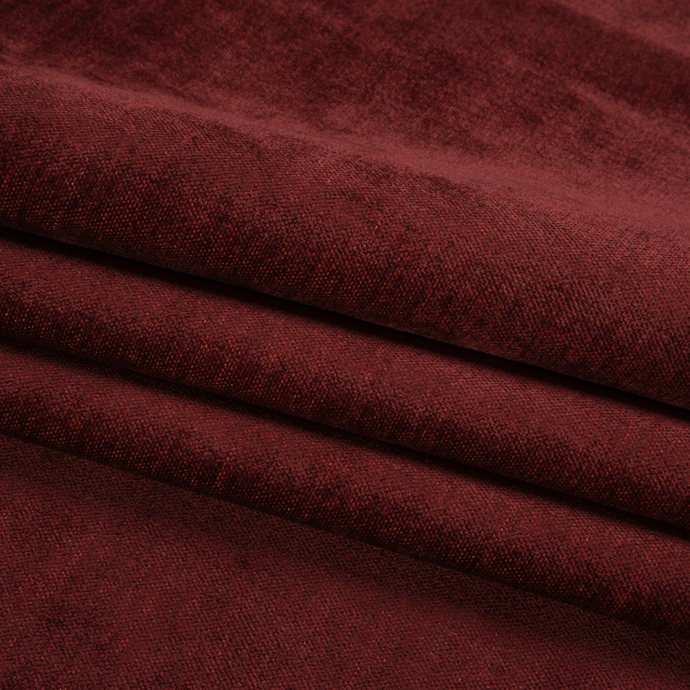 Upholstery Chenille with Latex Backing - Cabernet - Tonnet Collection Folded