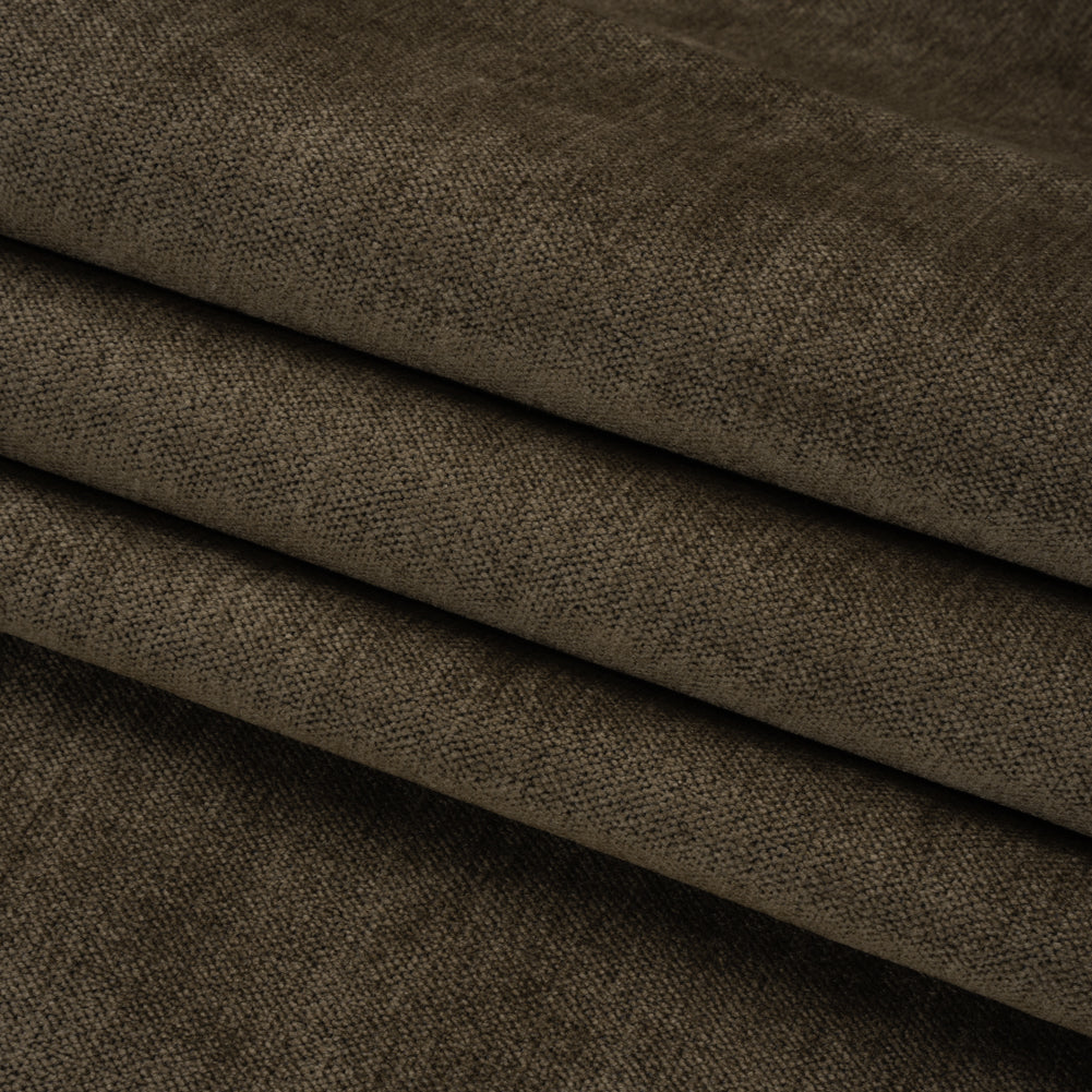 Upholstery Chenille with Latex Backing - Char - Tonnet Collection Folded