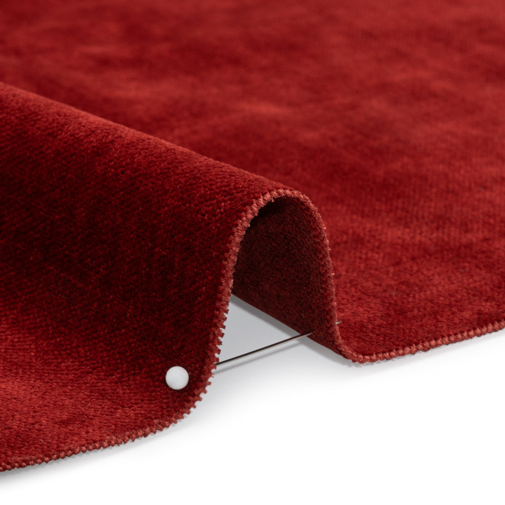 Upholstery Chenille with Latex Backing - Fire Engine - Tonnet Collection Detail