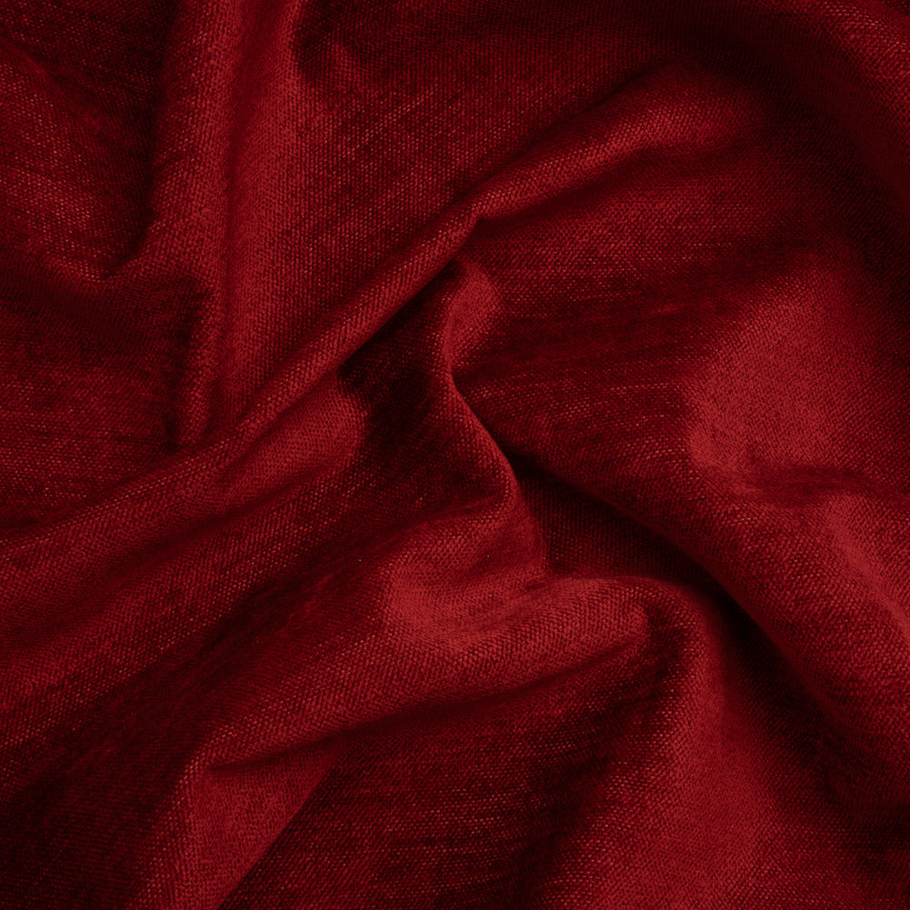 Upholstery Chenille with Latex Backing - Fire Engine - Tonnet Collection