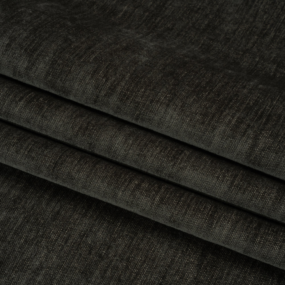 Upholstery Chenille with Latex Backing - Gunmetal - Tonnet Collection Folded