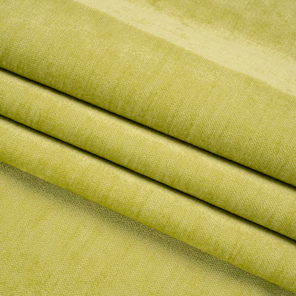 Upholstery Chenille with Latex Backing - Lime - Tonnet Collection Folded