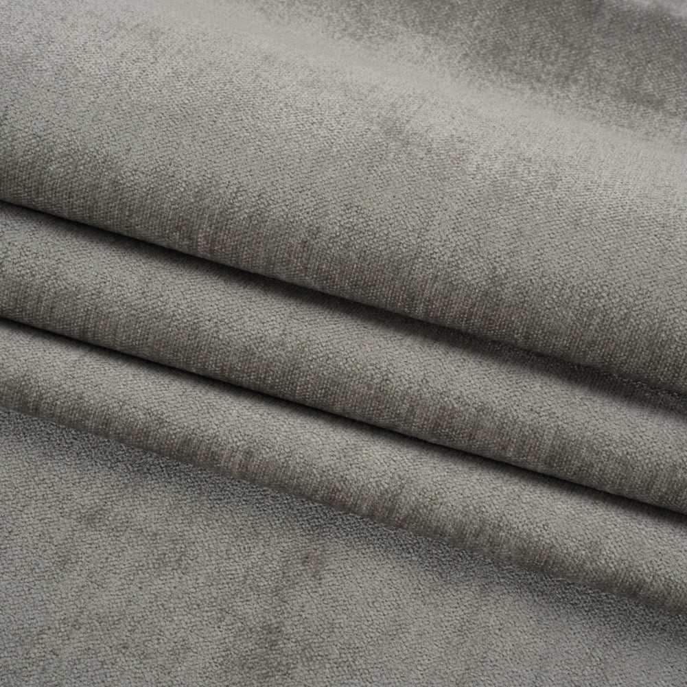 Upholstery Chenille with Latex Backing - Platinum - Tonnet Collection Folded