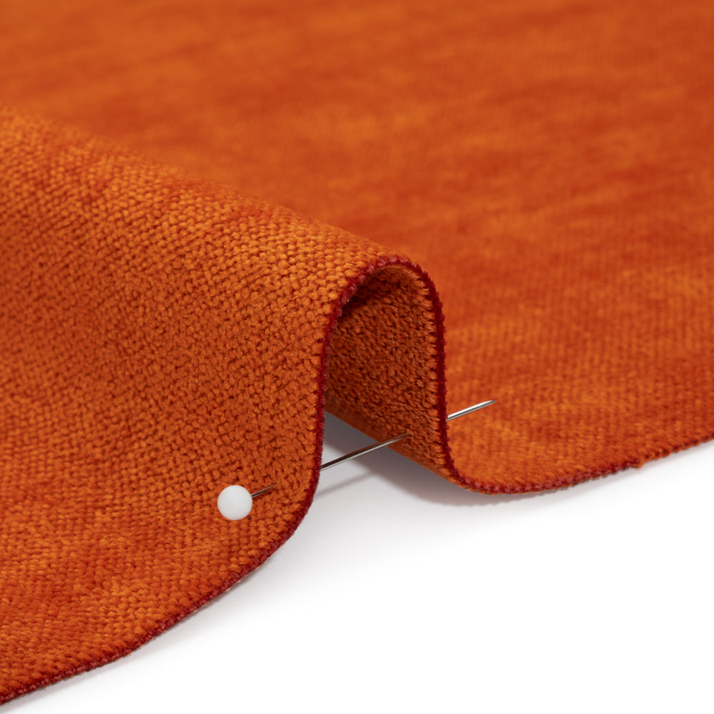 Upholstery Chenille with Latex Backing - Tangerine - Tonnet Collection Detail