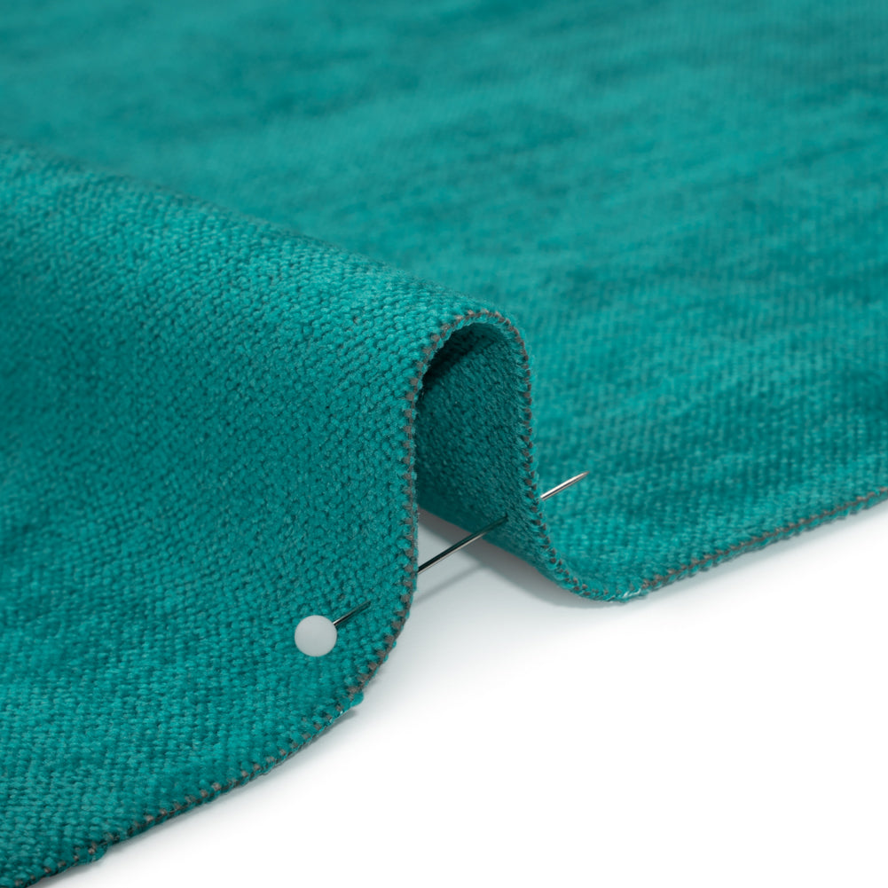 Upholstery Chenille with Latex Backing - Turquoise - Tonnet Collection Detail