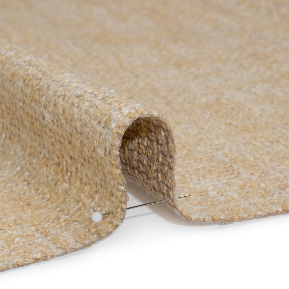 Tweed Upholstery Boucle with Latex Backing - Buttercream - Algrove Collection Detail