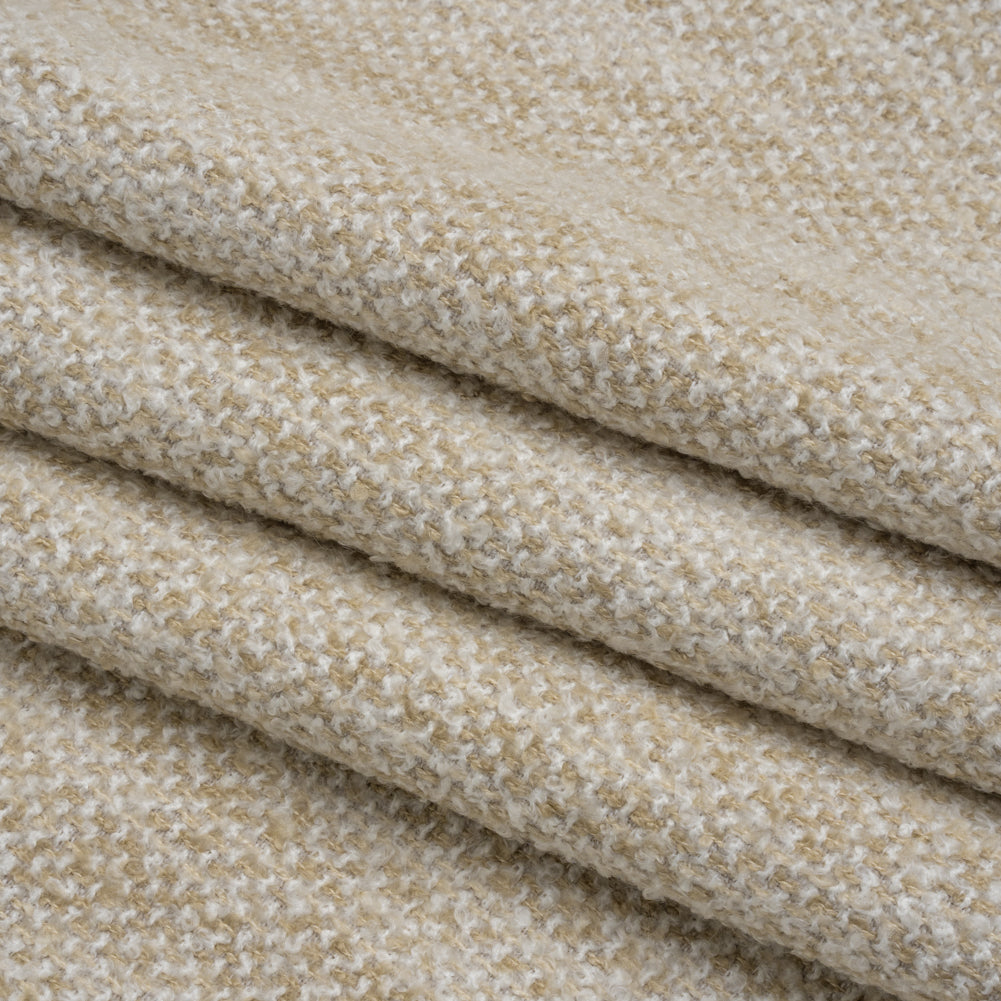 Tweed Upholstery Boucle with Latex Backing - Cream - Algrove Collection Folded