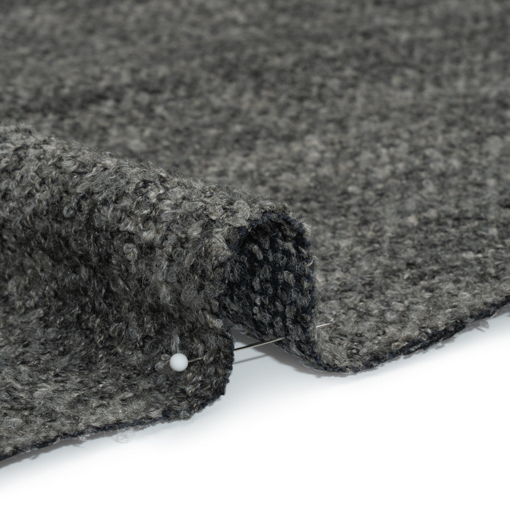 Tweed Upholstery Boucle with Latex Backing - Graphite - Algrove Collection Detail