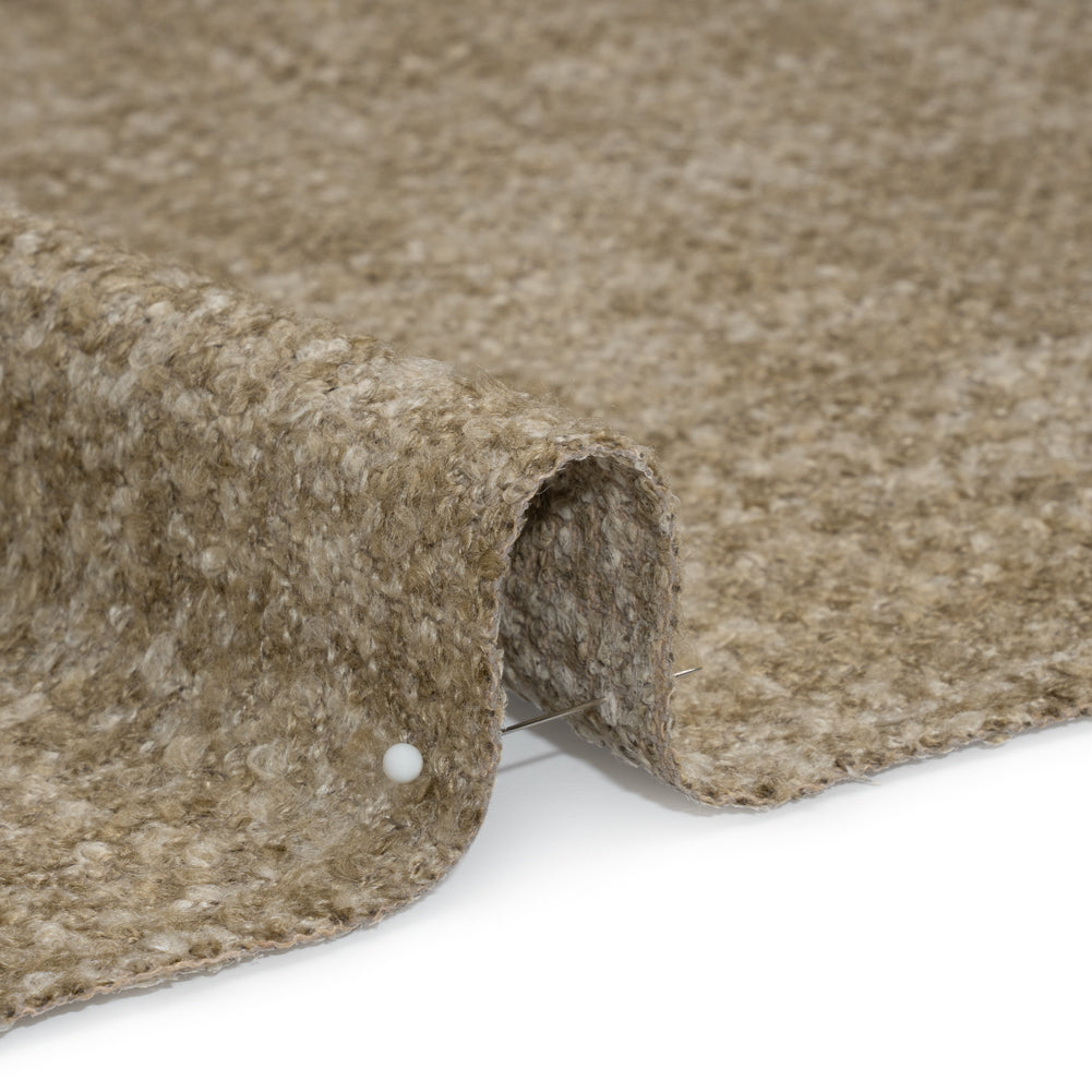 Tweed Upholstery Boucle with Latex Backing - Linen - Algrove Collection Detail