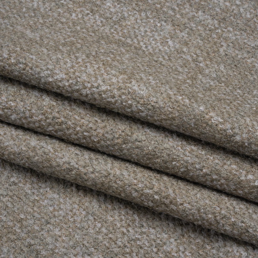 Tweed Upholstery Boucle with Latex Backing - Nickel - Algrove Collection Folded