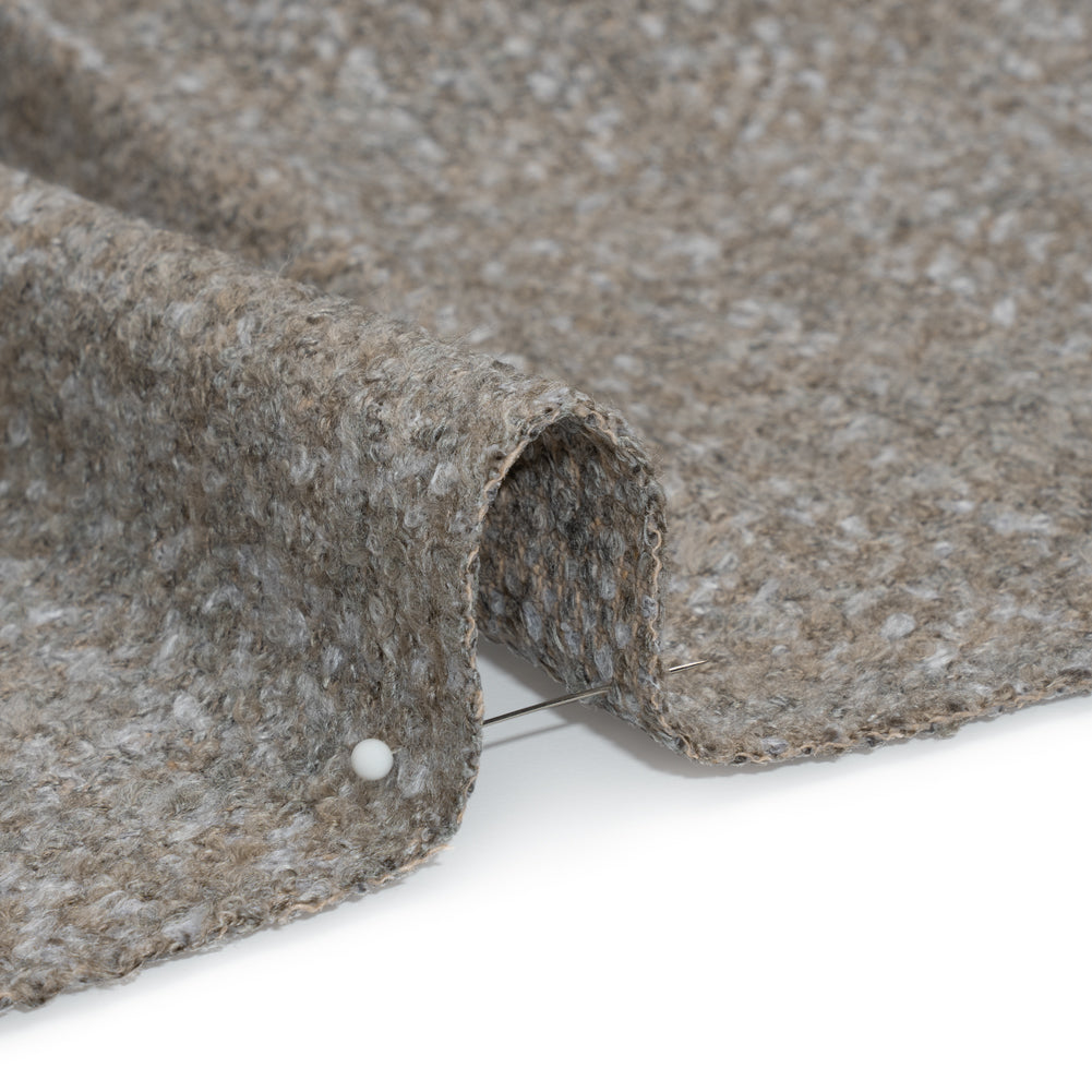 Tweed Upholstery Boucle with Latex Backing - Nickel - Algrove Collection Detail