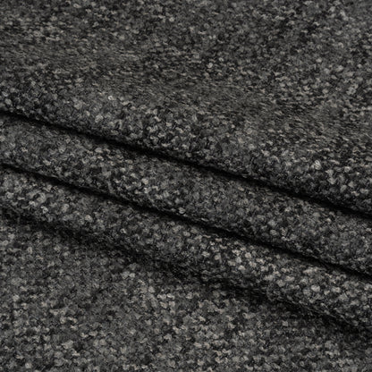 Tweed Upholstery Boucle with Latex Backing - Onyx - Algrove Collection Folded