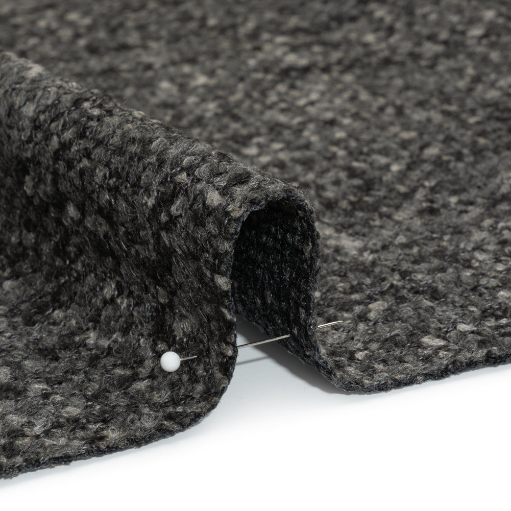 Tweed Upholstery Boucle with Latex Backing - Onyx - Algrove Collection Detail