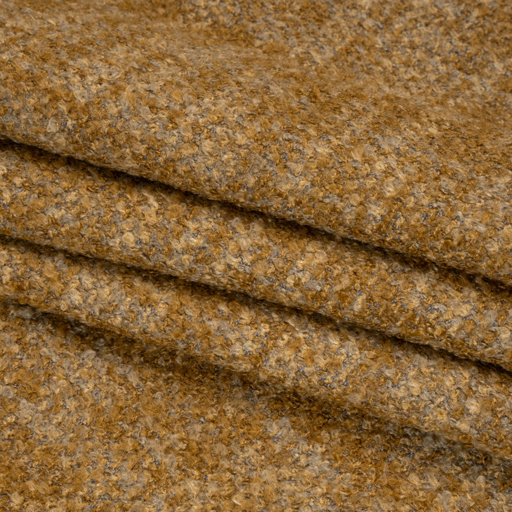 Tweed Upholstery Boucle with Latex Backing - Tiger's Eye - Algrove Collection Folded