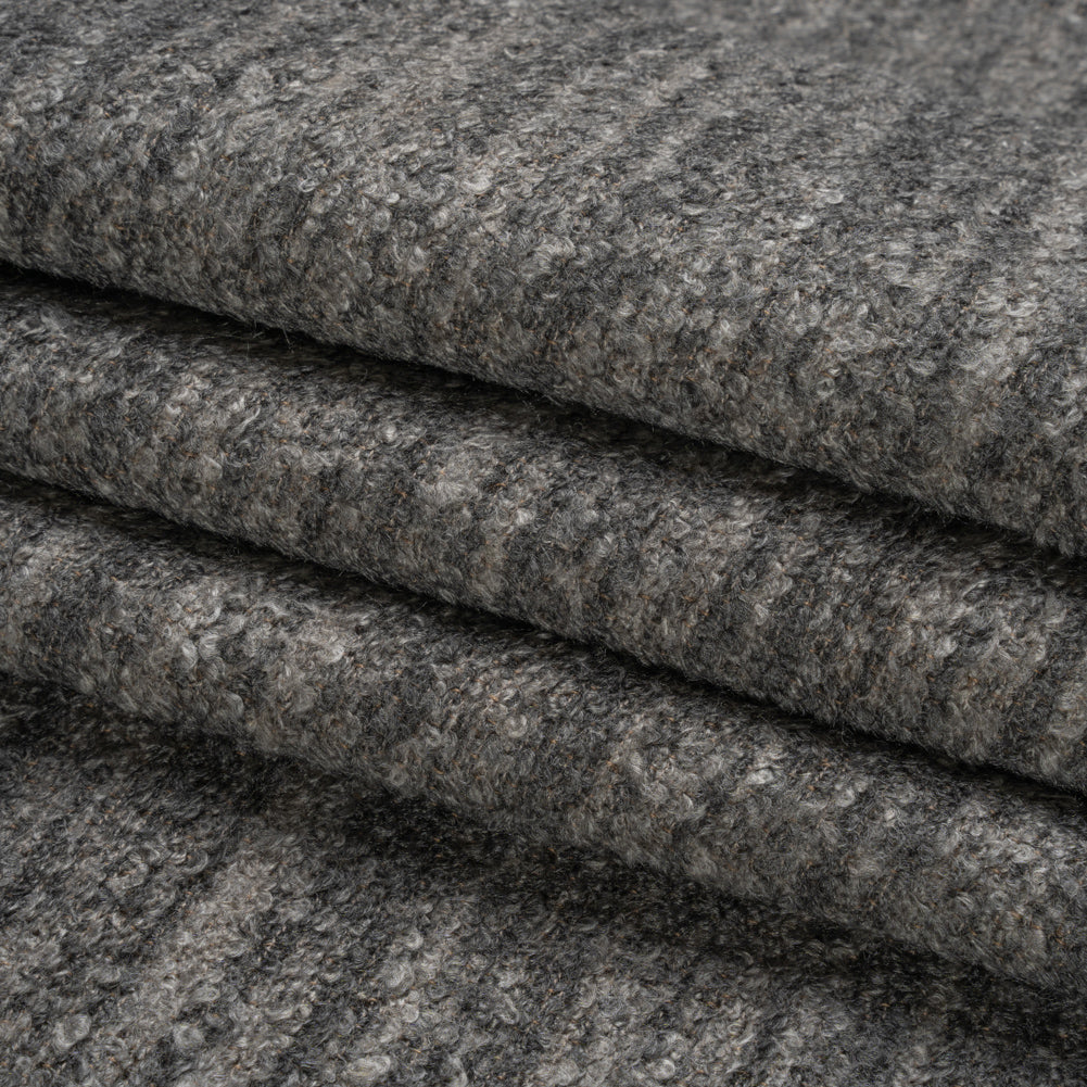 Plush Upholstery Boucle - Graphite Striated - Avenir Collection Folded