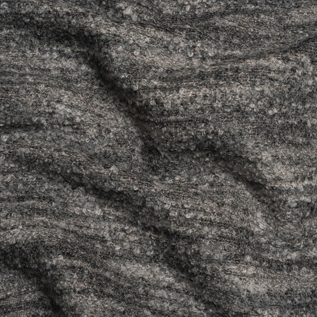 Plush Upholstery Boucle - Graphite Striated - Avenir Collection
