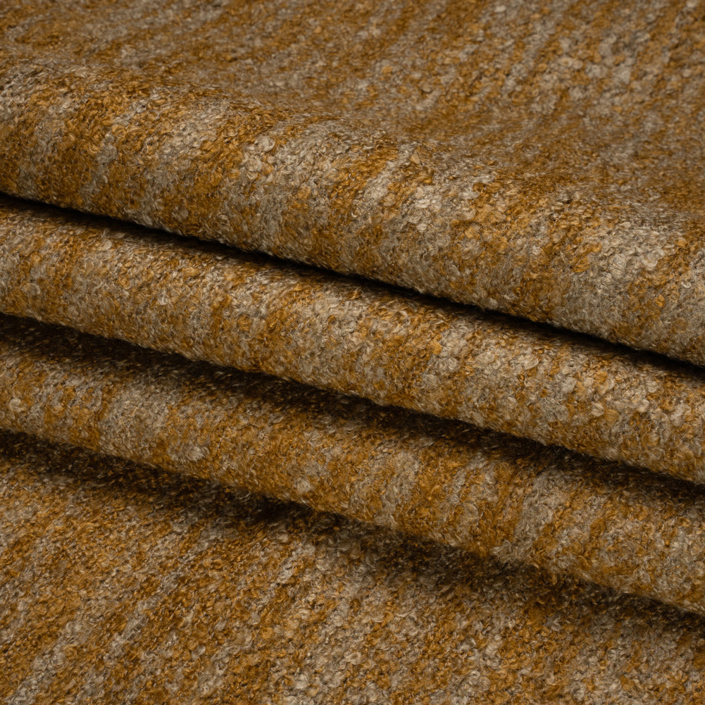 Plush Upholstery Boucle - Mocha Striated - Avenir Collection Folded