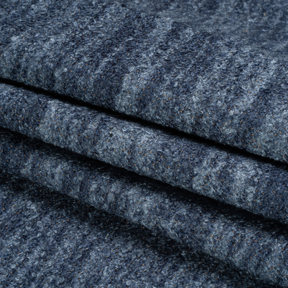 Plush Upholstery Boucle - Navy Striated - Avenir Collection Folded