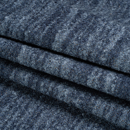 Plush Upholstery Boucle - Navy Striated - Avenir Collection Folded