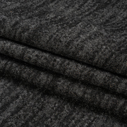 Plush Upholstery Boucle - Onyx Striated - Avenir Collection Folded