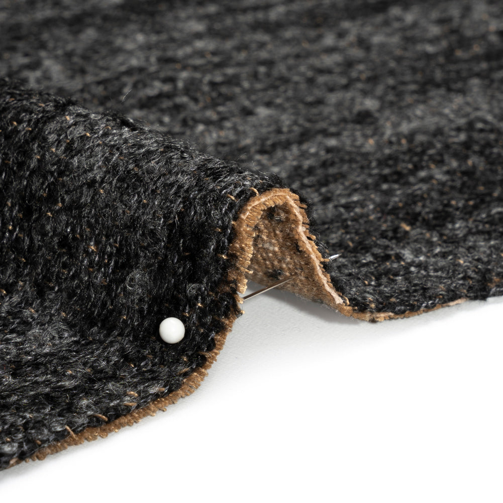 Plush Upholstery Boucle - Onyx Striated - Avenir Collection Detail
