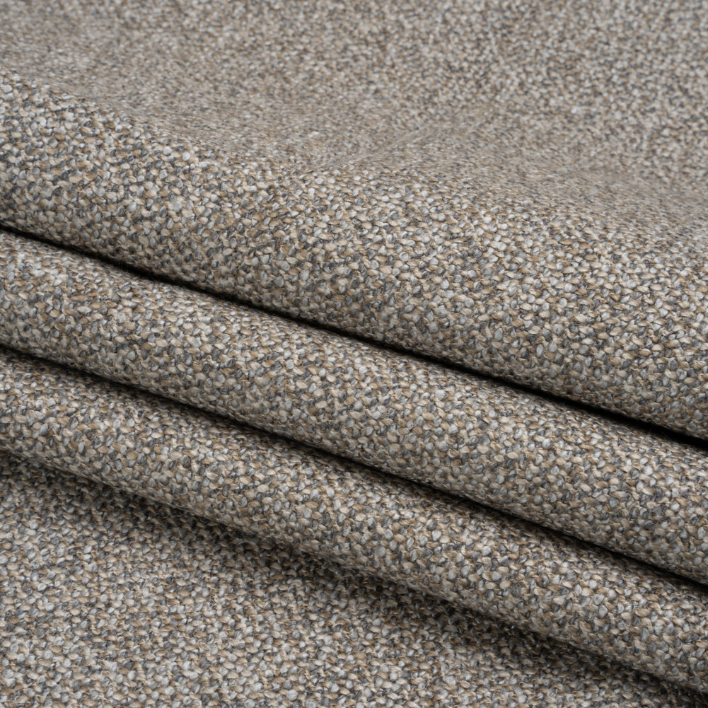 Upholstery Tweed with Latex Backing - Stone - Wyverstone Collection Folded