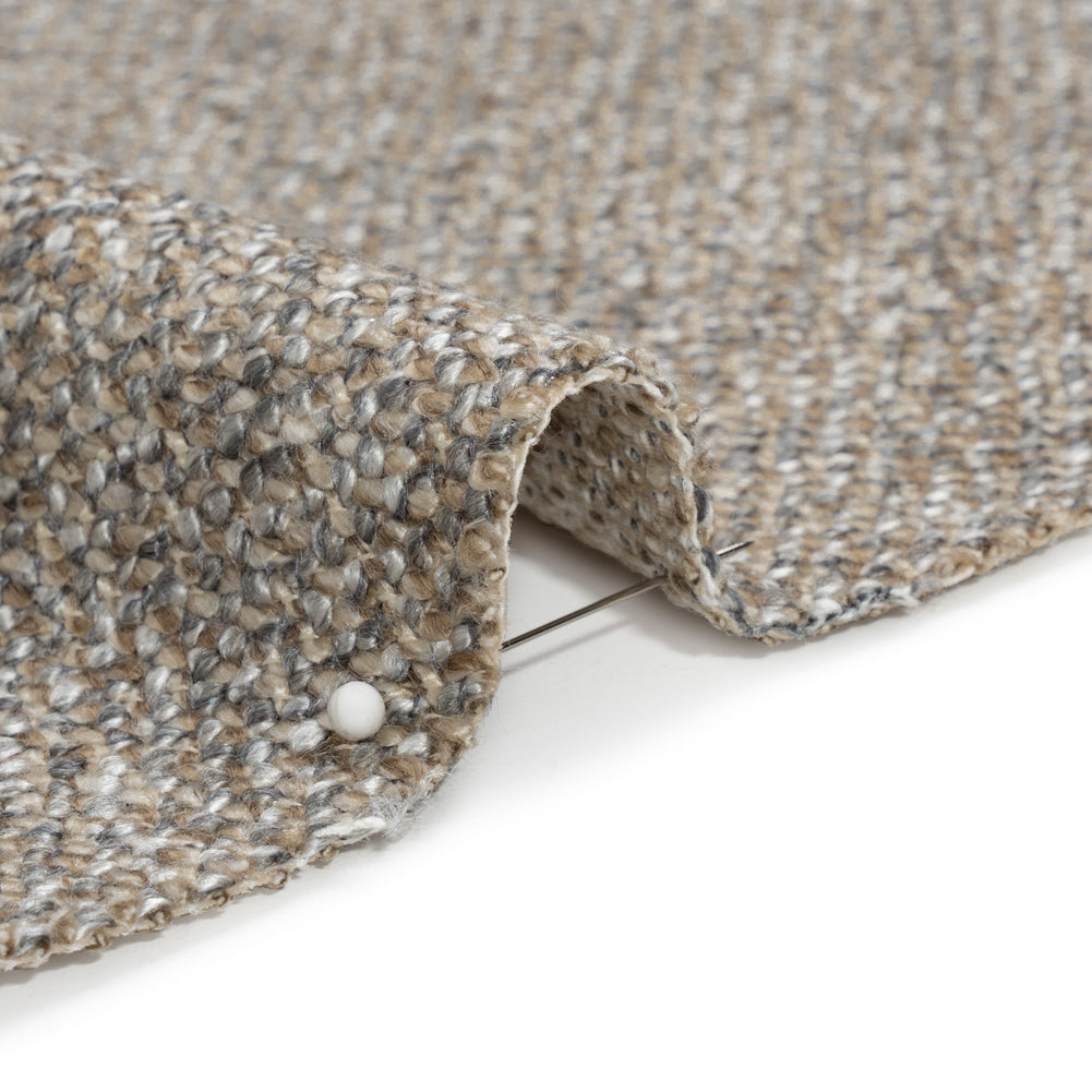 Upholstery Tweed with Latex Backing - Stone - Wyverstone Collection Detail