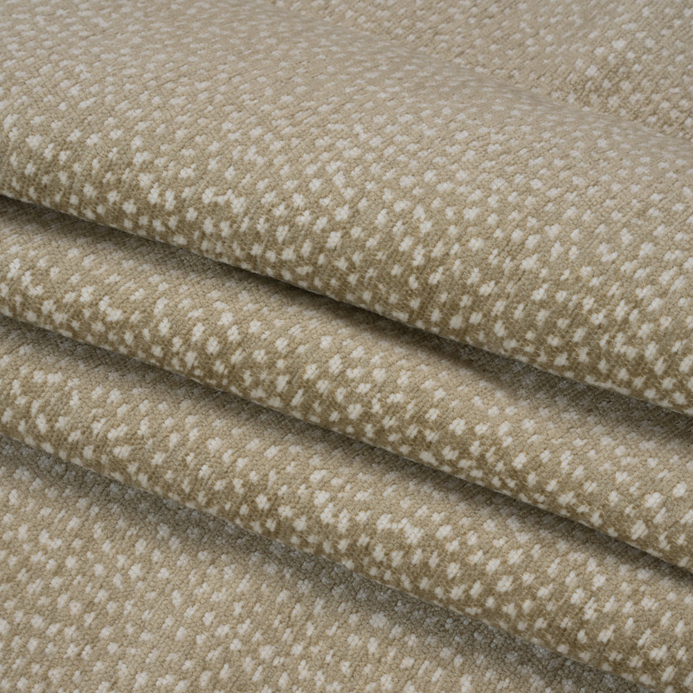 Upholstery Chenille - Beige Spotted - Remus Collection Folded