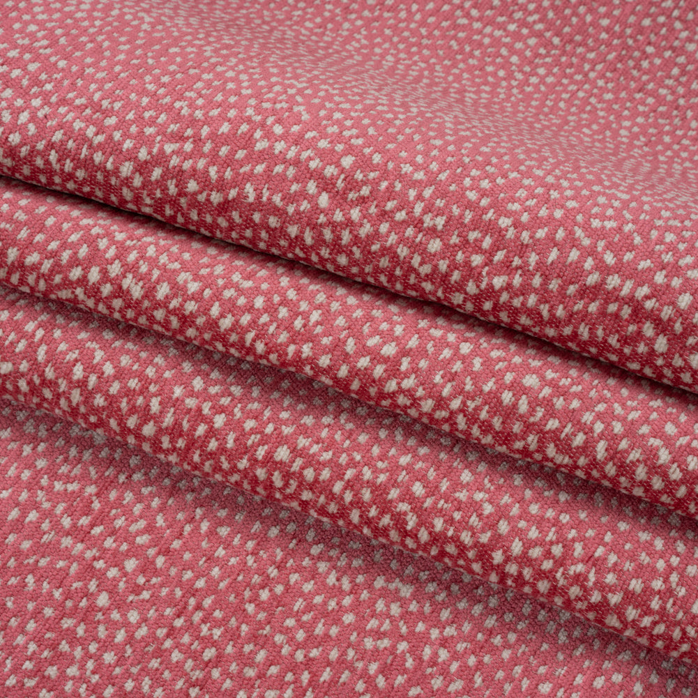 Upholstery Chenille - Bubblegum Spotted - Remus Collection Folded