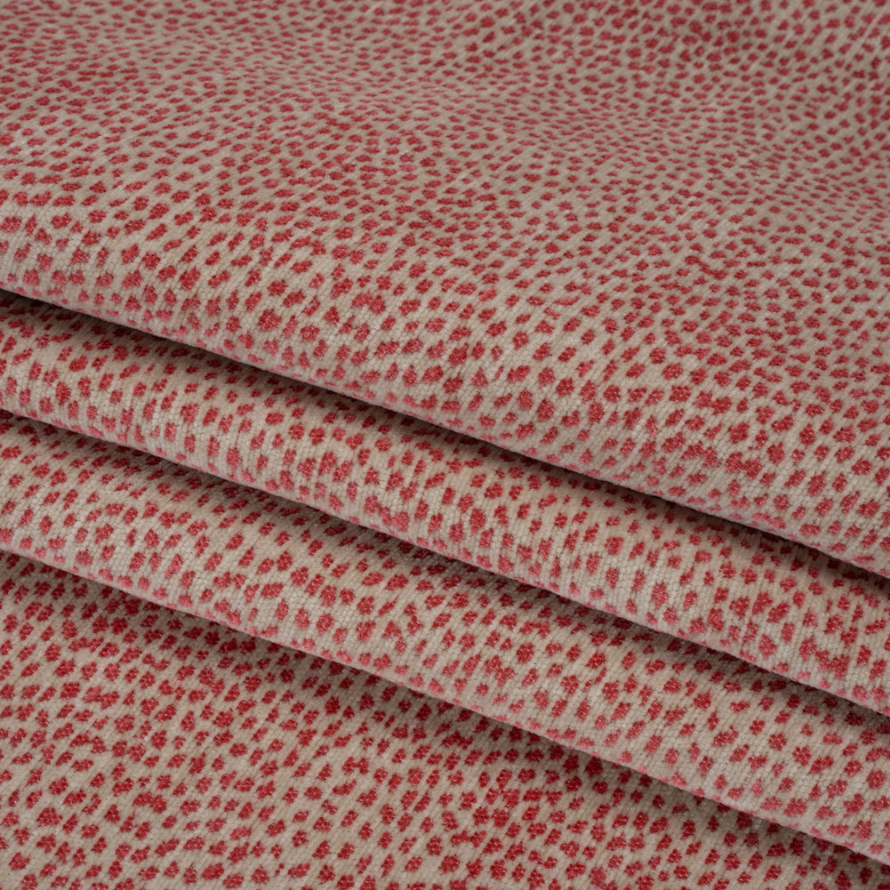 Upholstery Chenille - Carnation Spotted - Remus Collection Folded