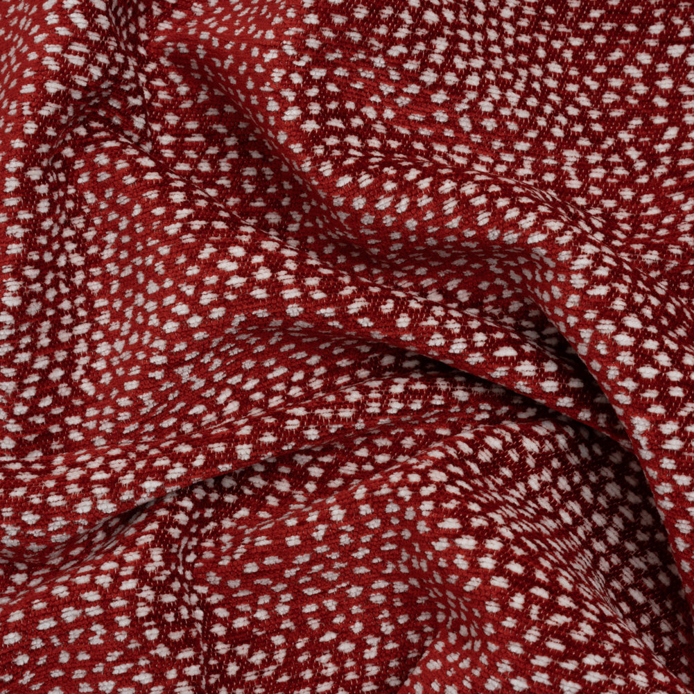 Upholstery Chenille - Cherry Spotted - Remus Collection
