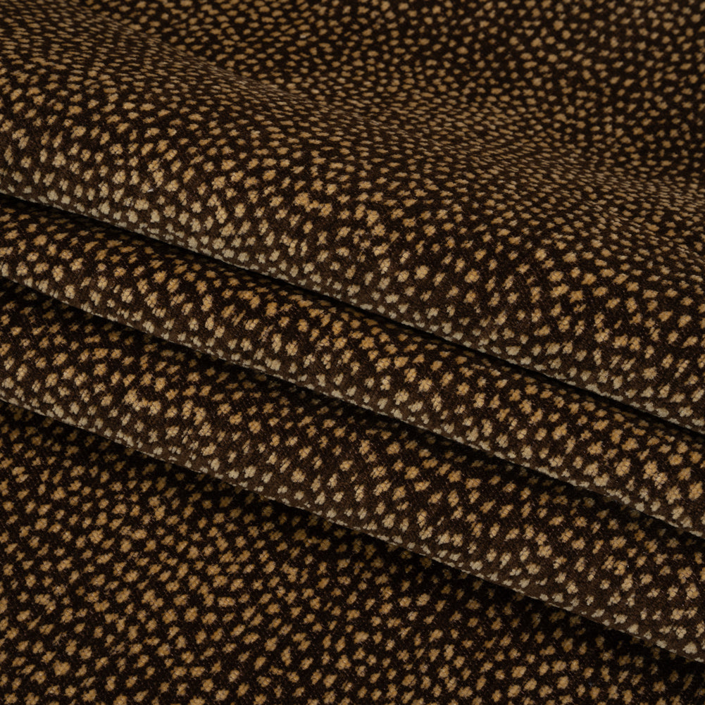 Upholstery Chenille - Coffee Spotted - Remus Collection Folded