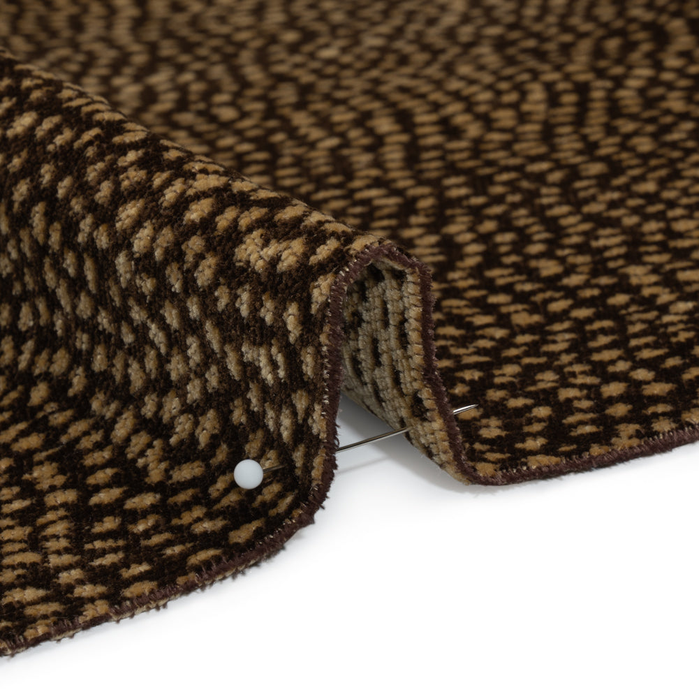 Upholstery Chenille - Coffee Spotted - Remus Collection Detail
