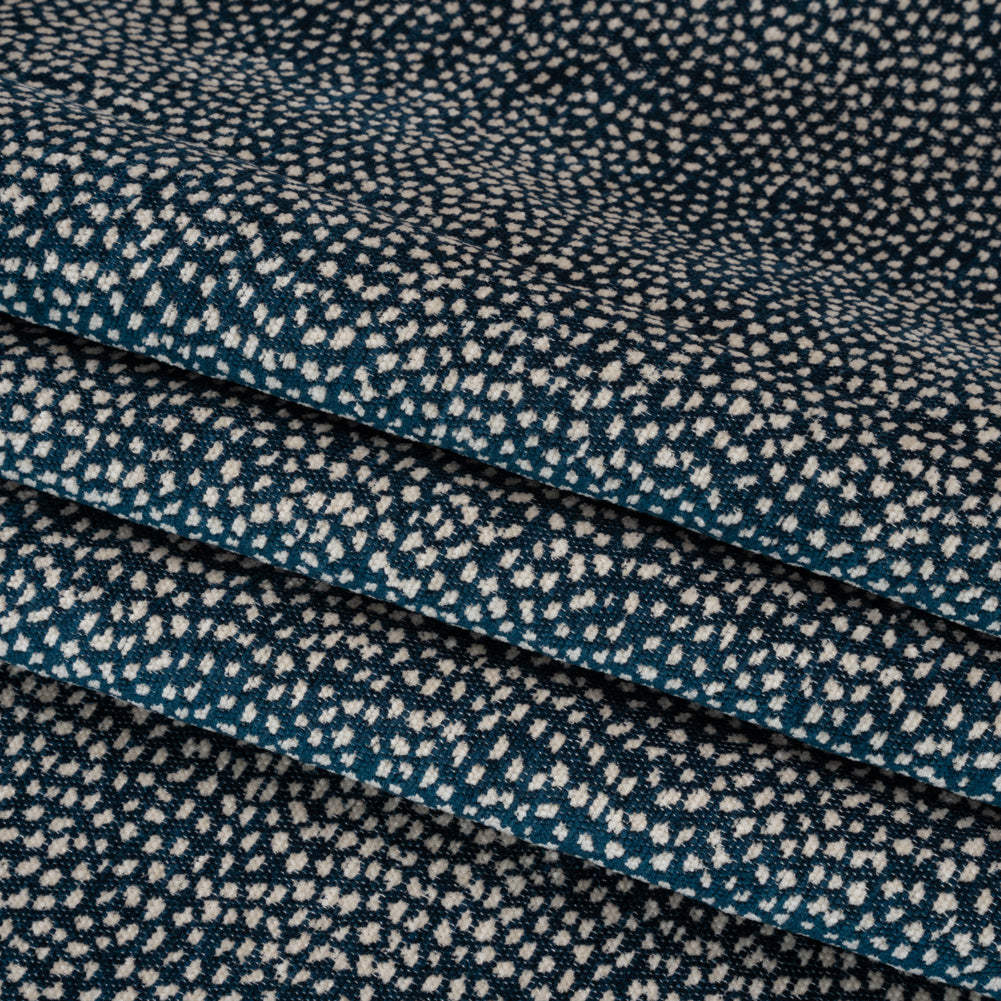 Upholstery Chenille - Navy Spotted - Remus Collection Folded