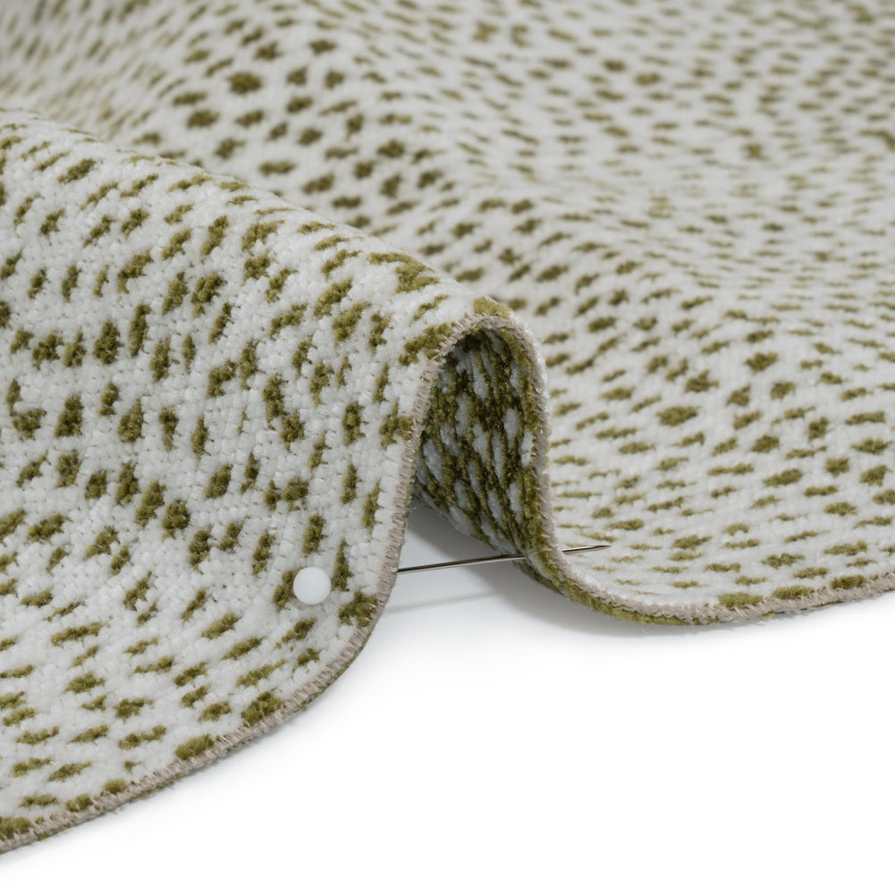 Upholstery Chenille - Olive Spotted - Remus Collection Detail