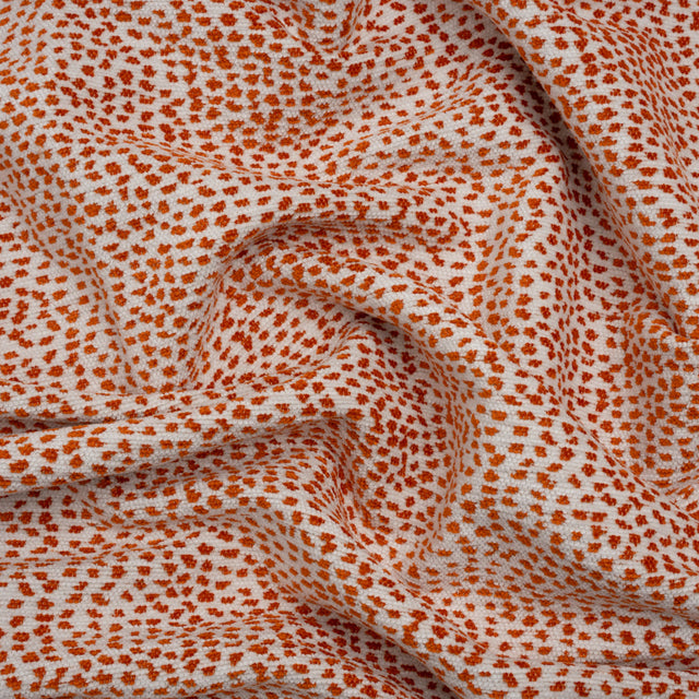 Upholstery Chenille - Orange Spotted - Remus Collection